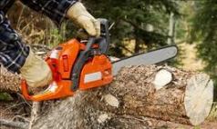 chainsaw in action 