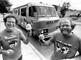 Ben and Jerrys and cow mobile
